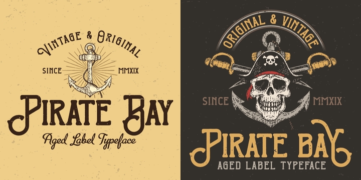 Пример шрифта Pirate Bay Aged